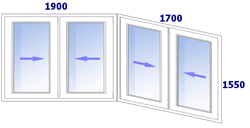 Схема остекления балкона типа "Лодка"
