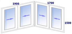 Схема остекления балкона типа Глубокая лодка