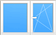 Окно двухстворчатое поворотно-откидное и глухое