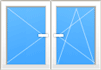 Окно двухстворчатое поворотно-откидное и поворотное