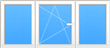 Окно трехстворчатое поворотно-откидное и два глухих
